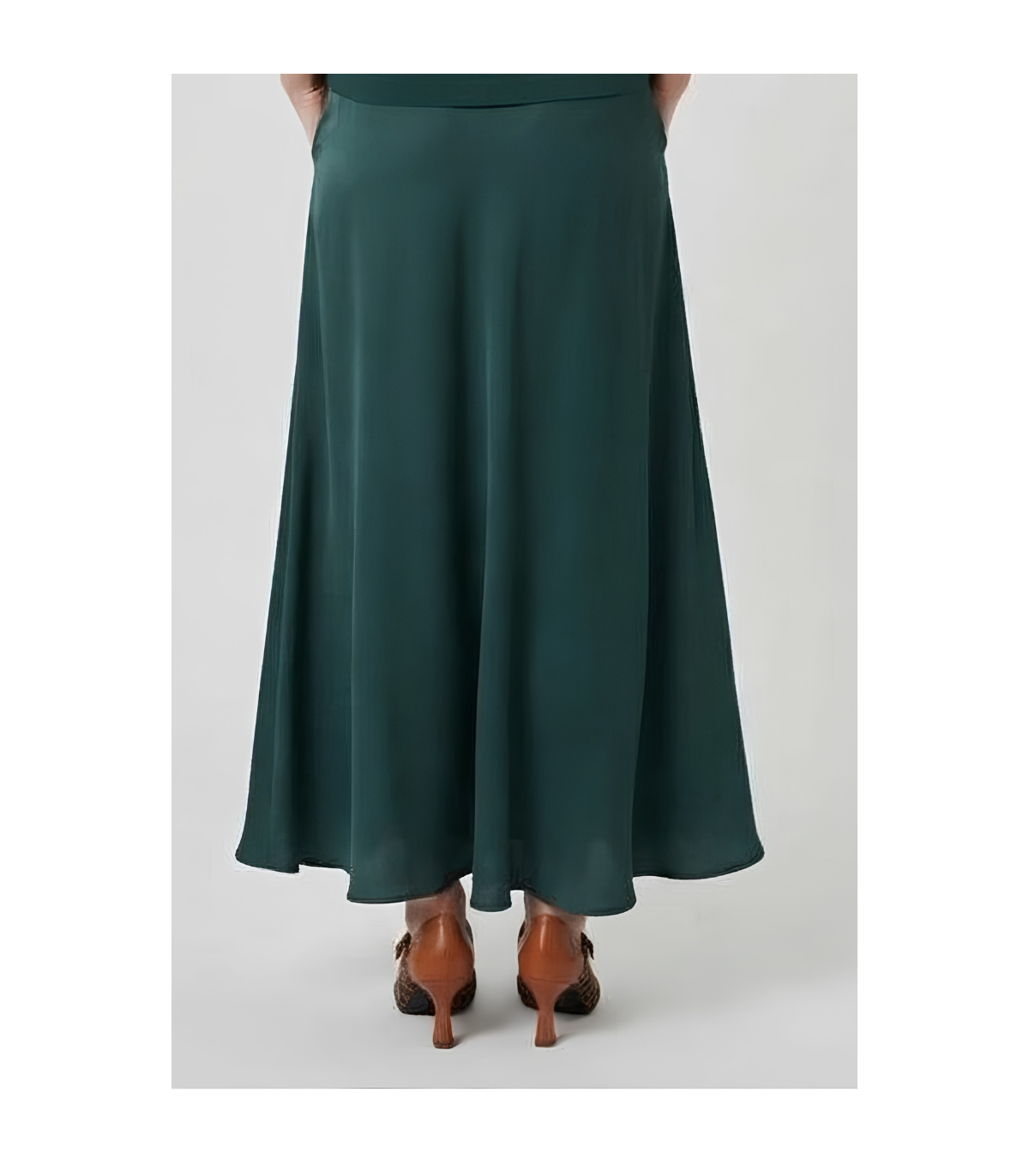 Dixie Falda larga satinada color verde