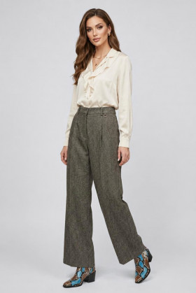 Dixie Pantalón palazzo marrón jaspeado