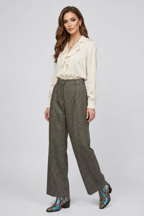 Dixie Pantalón palazzo marrón jaspeado