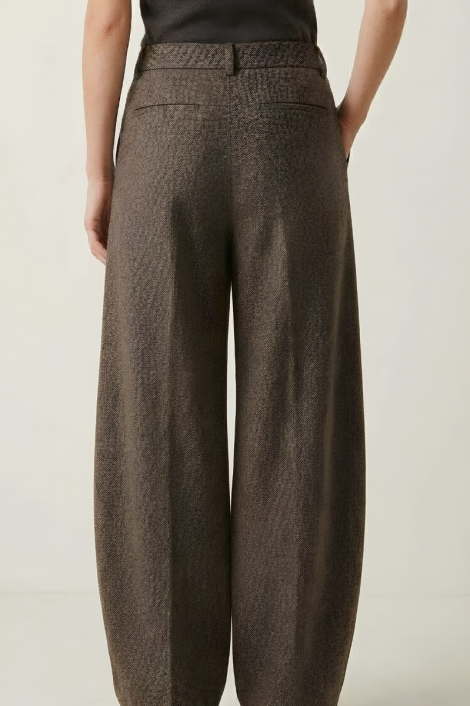 Dixie Pantalón palazzo marrón jaspeado