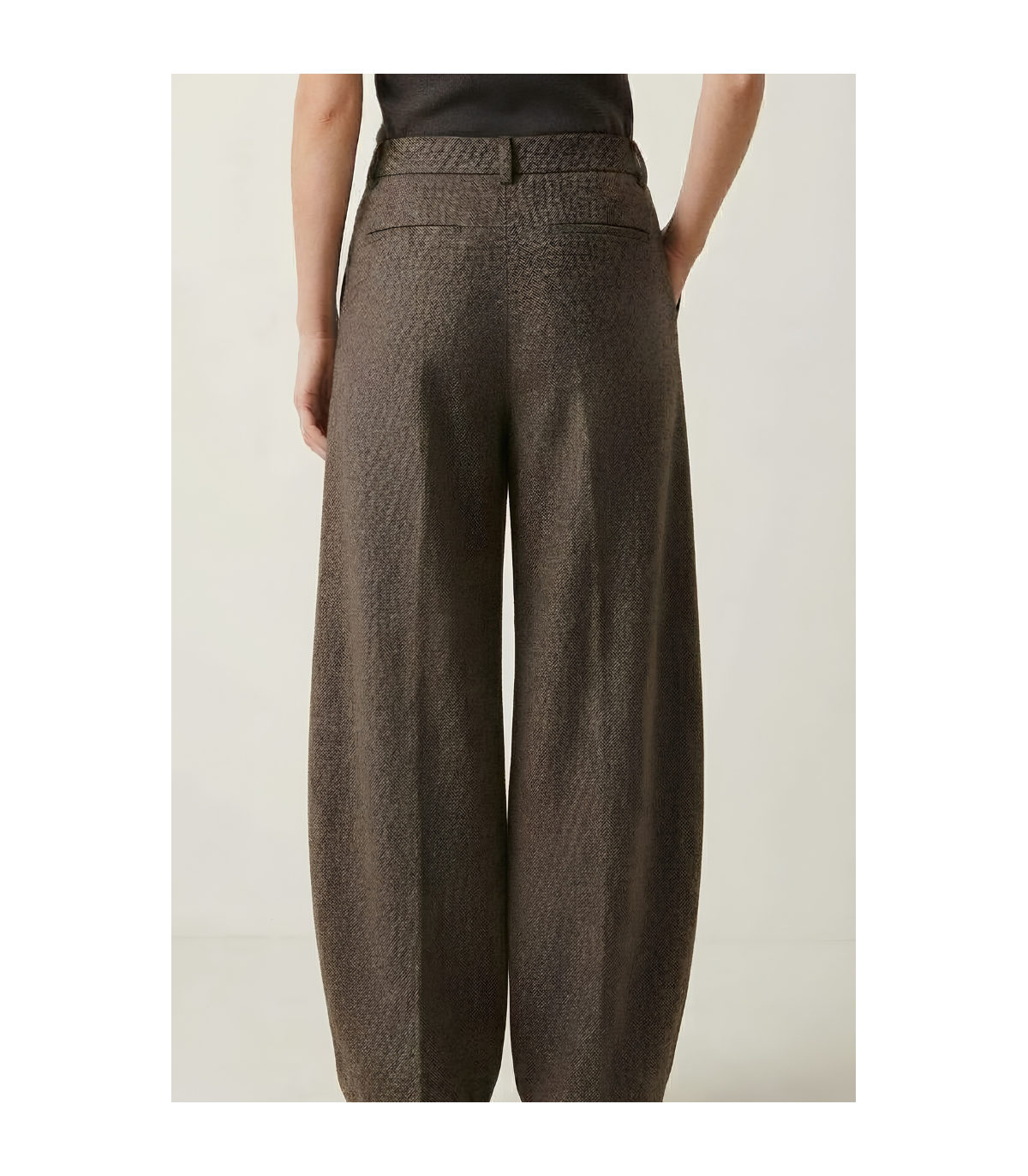 Dixie Pantalón palazzo marrón jaspeado