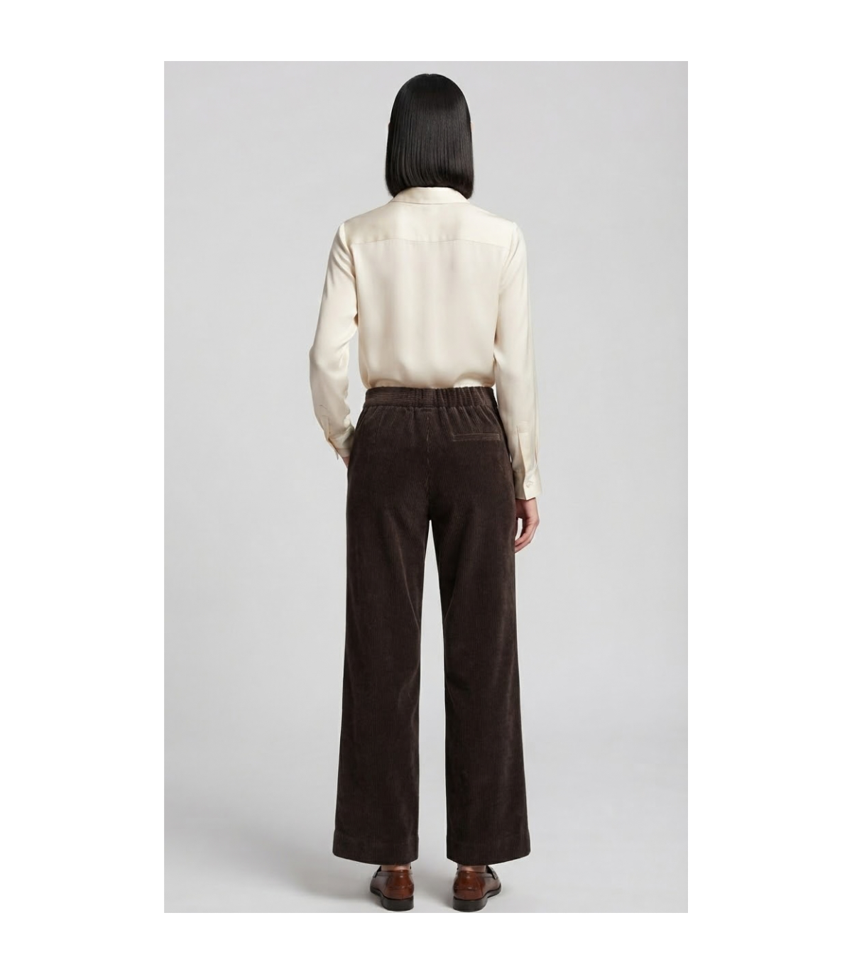 Dixie Pantalón recto en micropana marrón