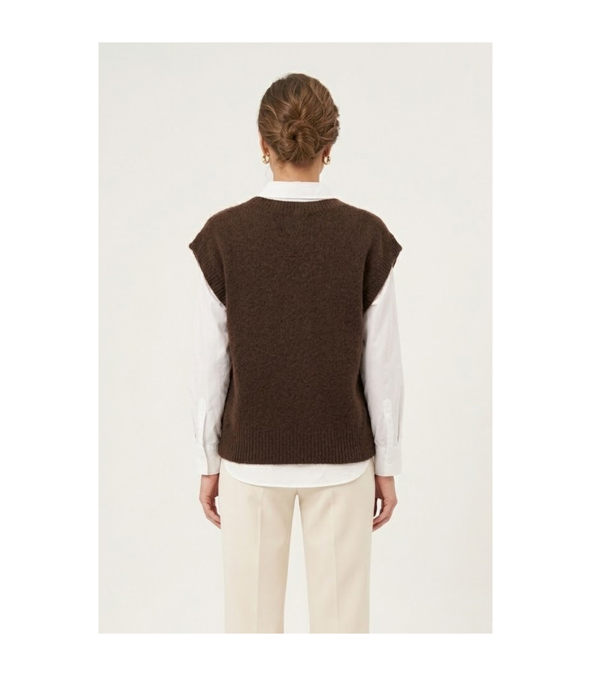 Dixie Chaleco de punto chocolate