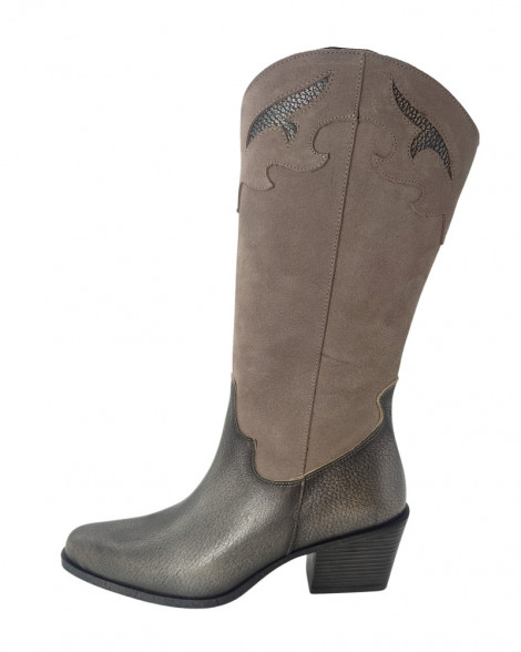 Vosso Moda Botas tejanas en tono topo