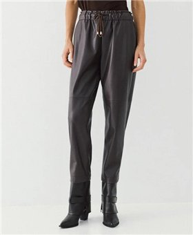 Acces Pantalón cuero sintético chocolate