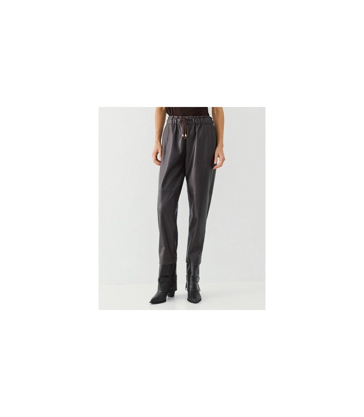 Acces Pantalón cuero sintético chocolate