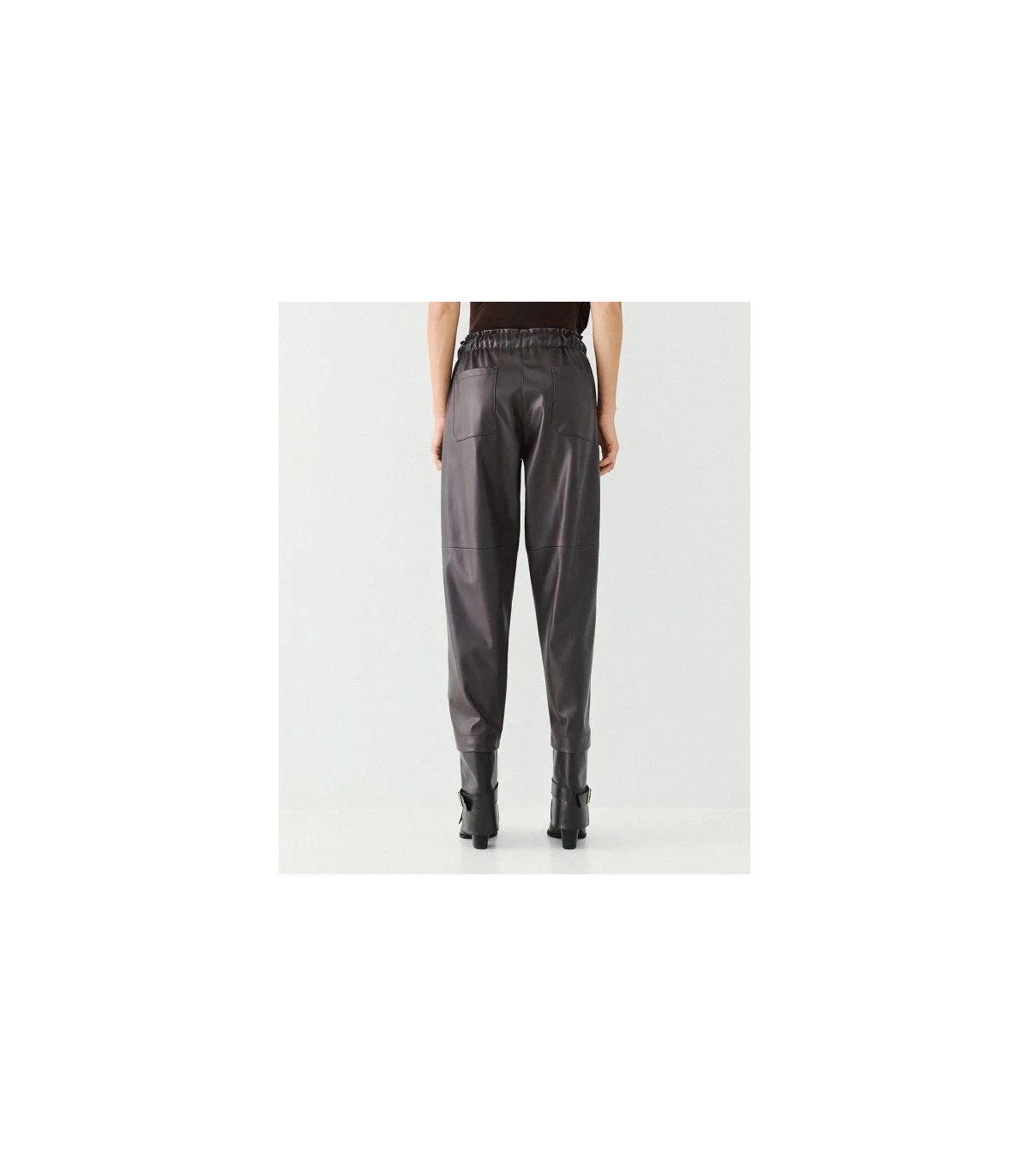 Acces Pantalón cuero sintético chocolate