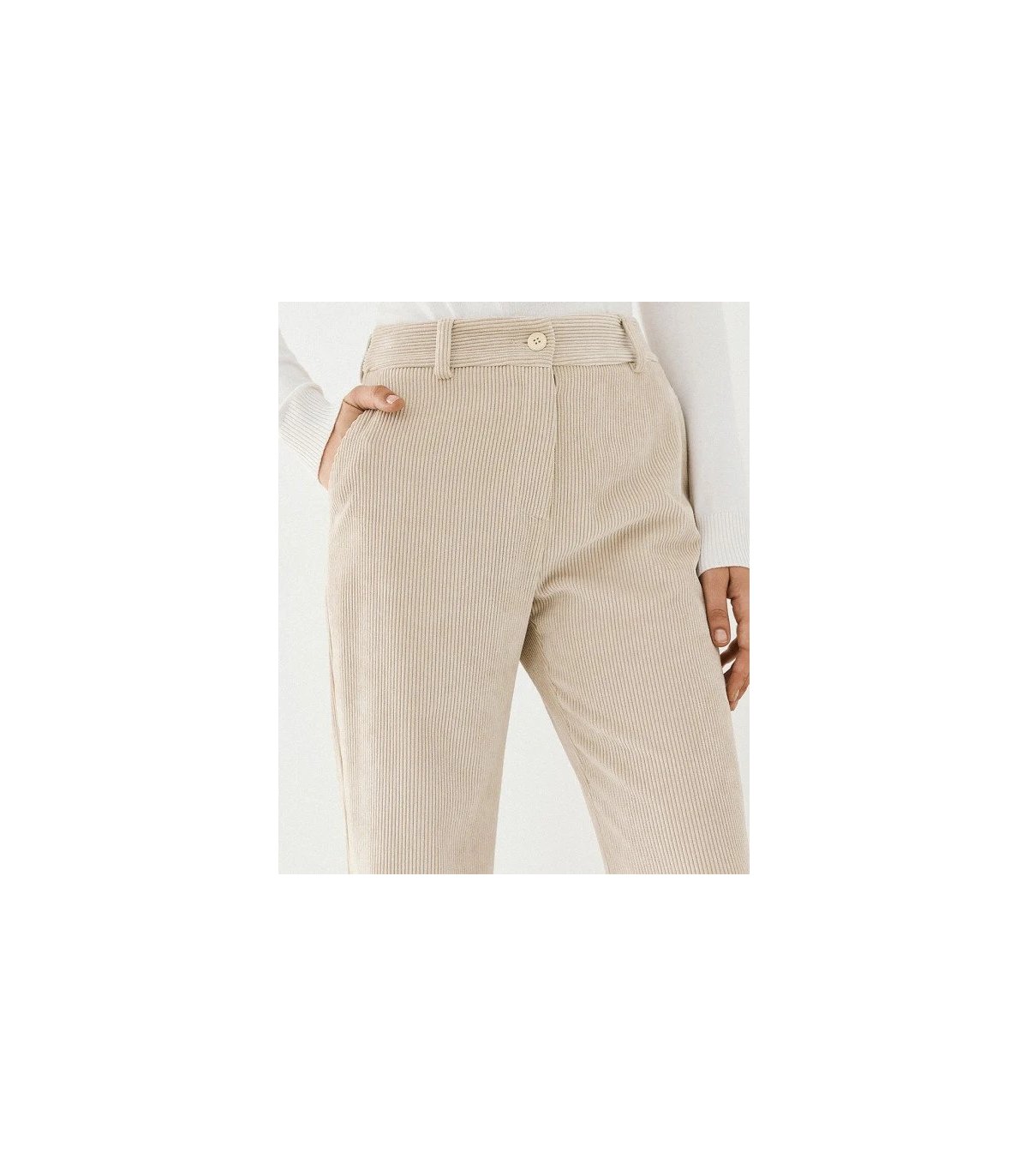 Acces Pantalón micro pana beige