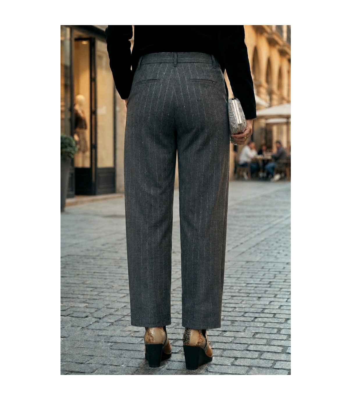 GAUDI Pantalón de viscosa a rayas