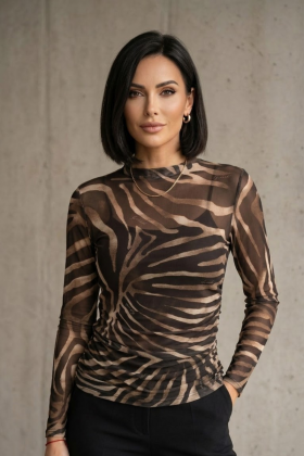 GAUDI Blusa de tul con estampado animal