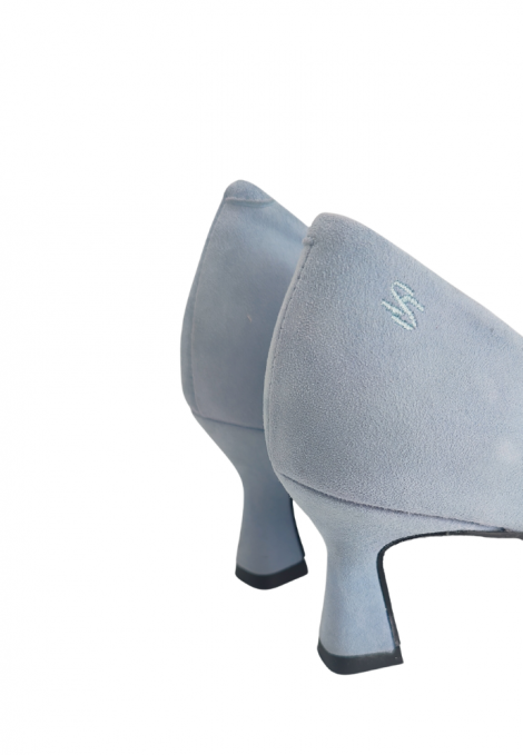 Vosso Moda Zapato de ante color celeste