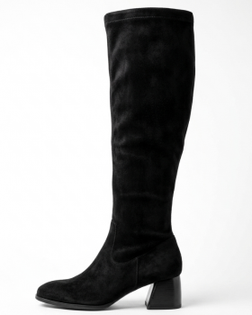 Vosso Moda Bota alta en antelina color negro