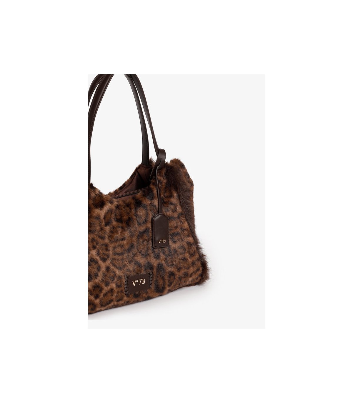 V73 Bolso mediano de pelo animal print