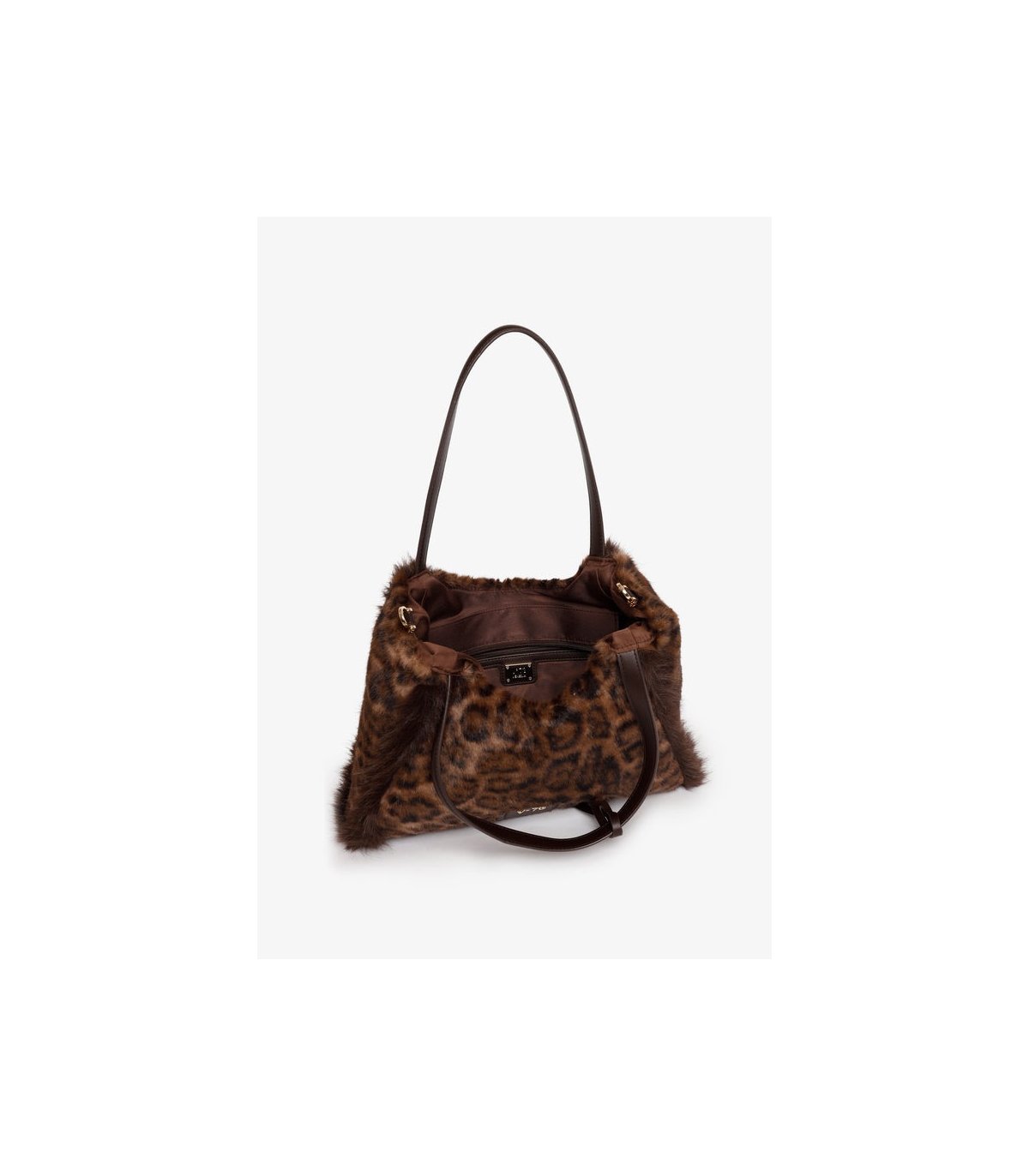V73 Bolso mediano de pelo animal print
