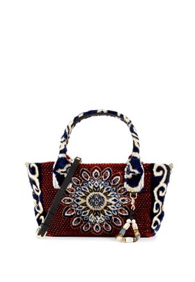 V73 Bolso de chenilla tupida con estilo oriental
