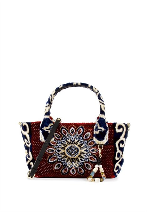 V73 Bolso de chenilla tupida con estilo oriental