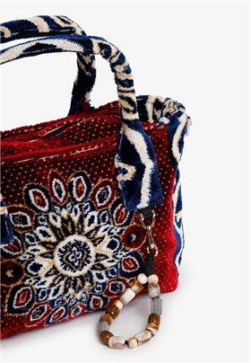 V73 Bolso de chenilla tupida con estilo oriental