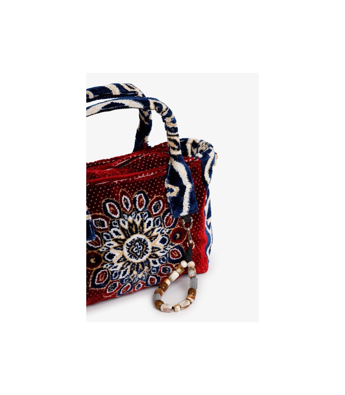 V73 Bolso de chenilla tupida con estilo oriental