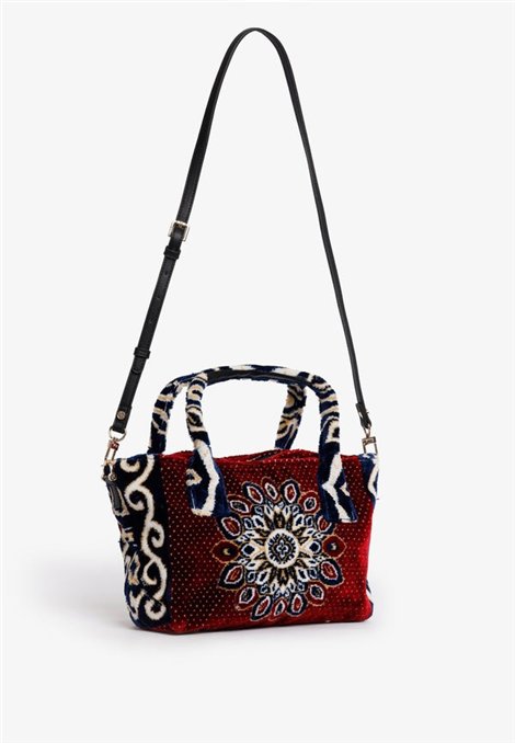 V73 Bolso de chenilla tupida con estilo oriental