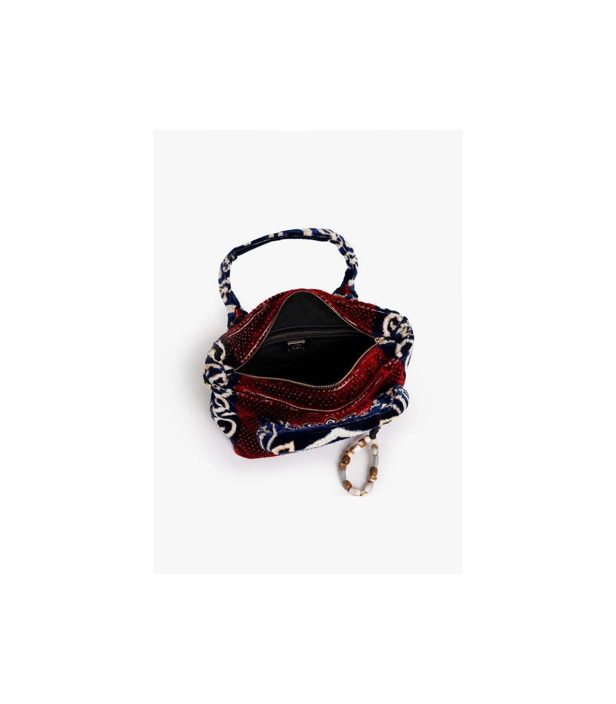 V73 Bolso de chenilla tupida con estilo oriental