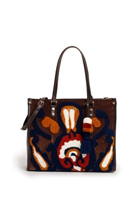 V73 Bolso mediano decorado con felpilla