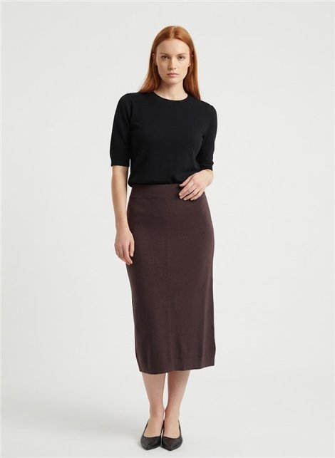 WNT Falda midi de punto con aberturas