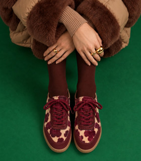 Vosso Moda Sneakers burdeos de pelo estampado