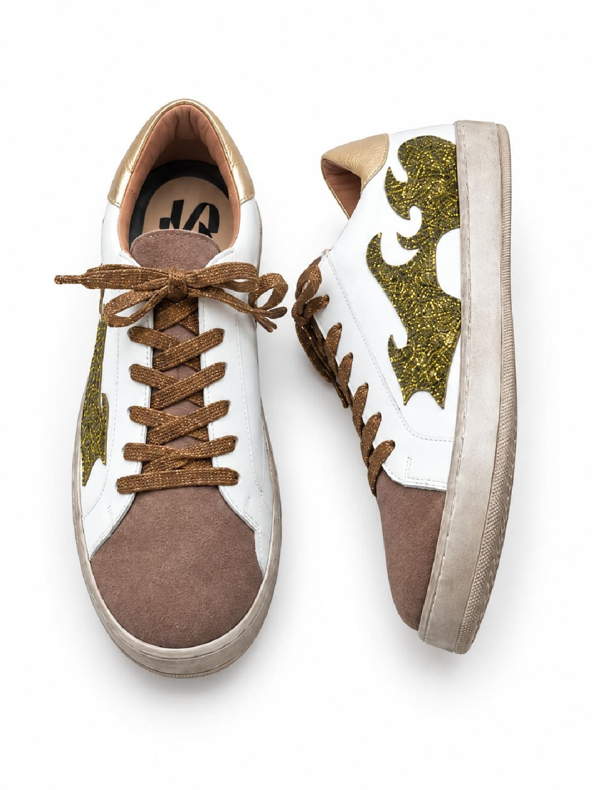 Vosso Moda Sneaker afelpada con detalle glitter esmeralda