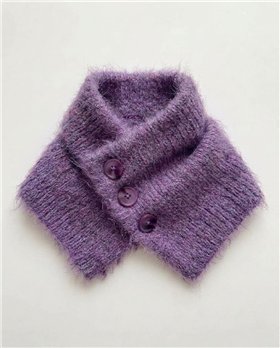 SURKANA Cuello ancho de punto color morado
