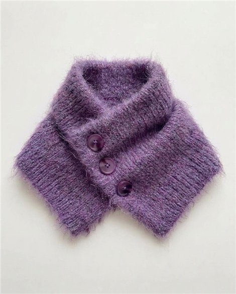 SURKANA Cuello ancho de punto color morado