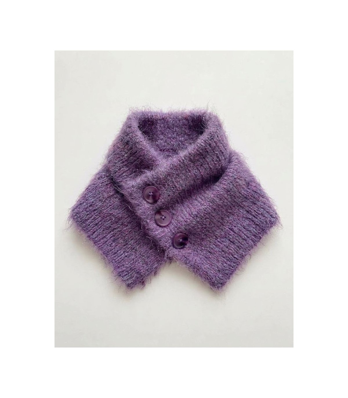 SURKANA Cuello ancho de punto color morado
