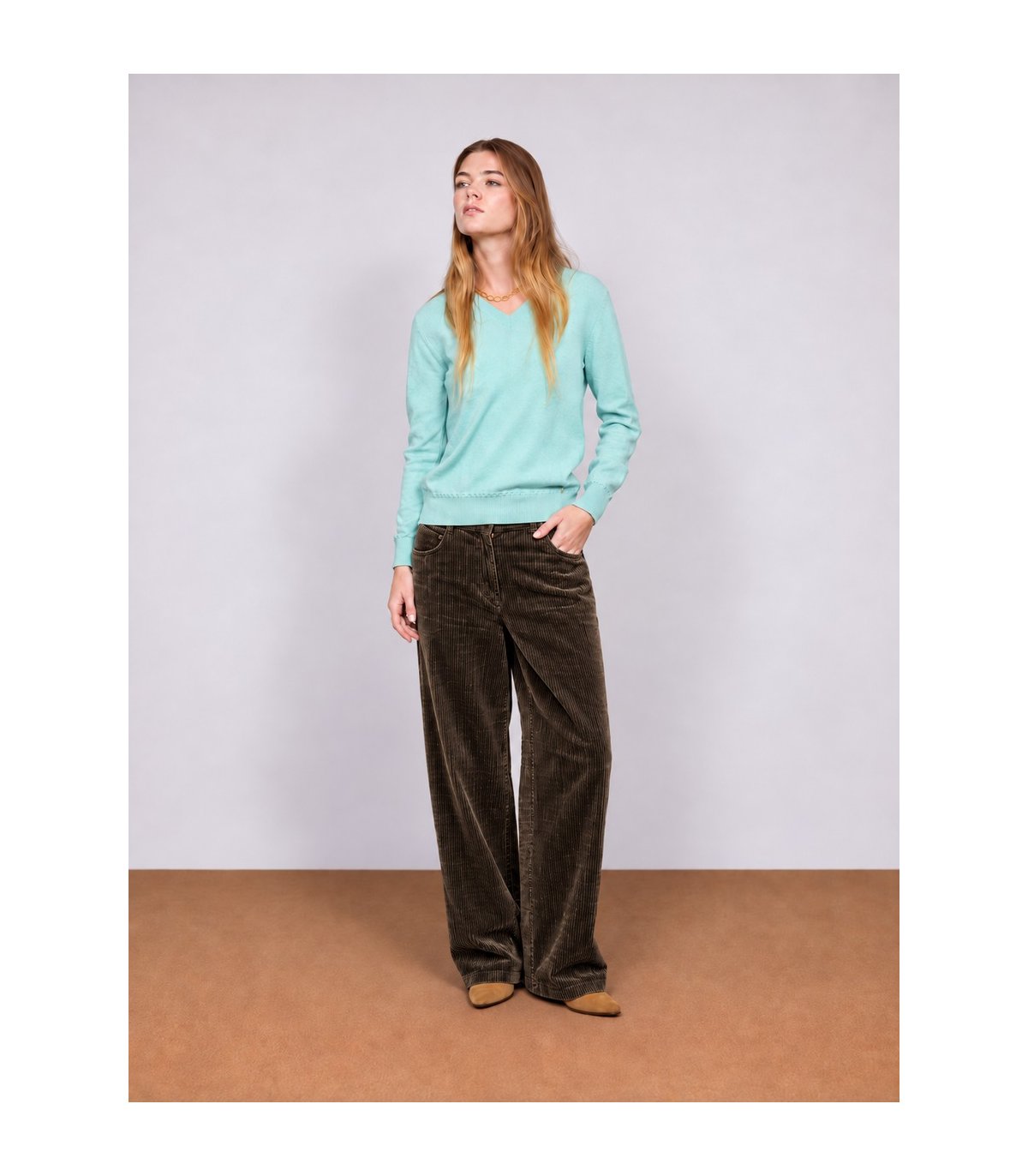 Guimanos Pantalón amplio micropana marrón