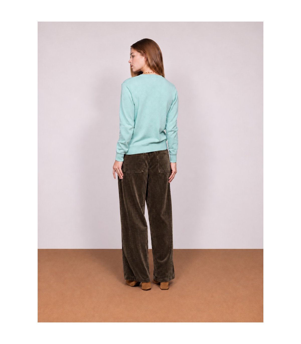 Guimanos Pantalón amplio micropana marrón