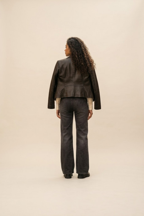 MET Jean Mar negro/gris oscuro recto acampanado
