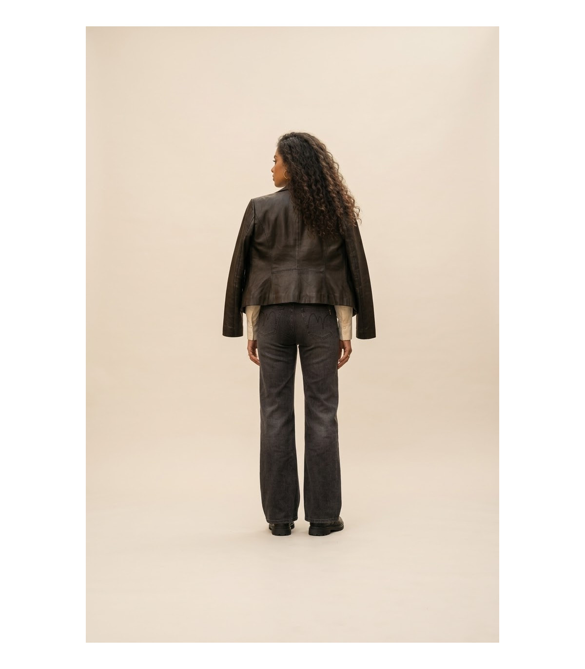MET Jean Mar negro/gris oscuro recto acampanado
