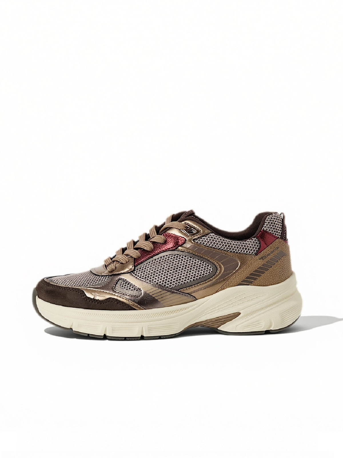 Tamaris Sneaker metalizada color marrón