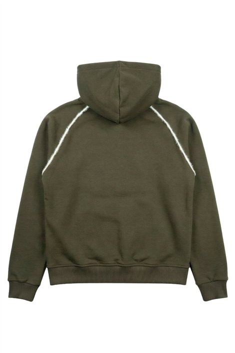 FOURSOUL Sudadera verde con franjas peluche
