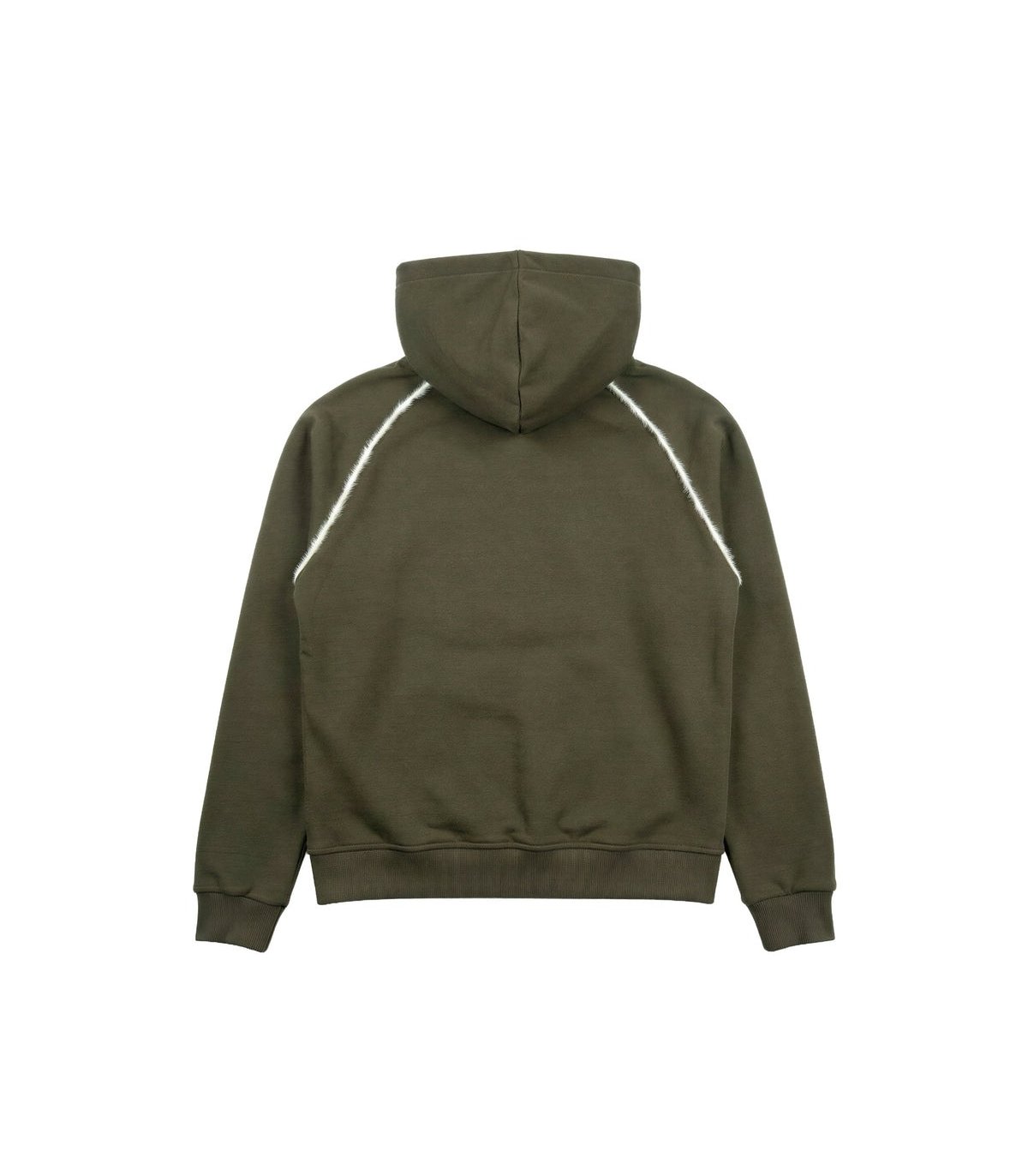 FOURSOUL Sudadera verde con franjas peluche