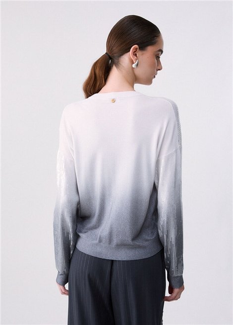 Liu Jo Jersey degradado gris con lentejuelas