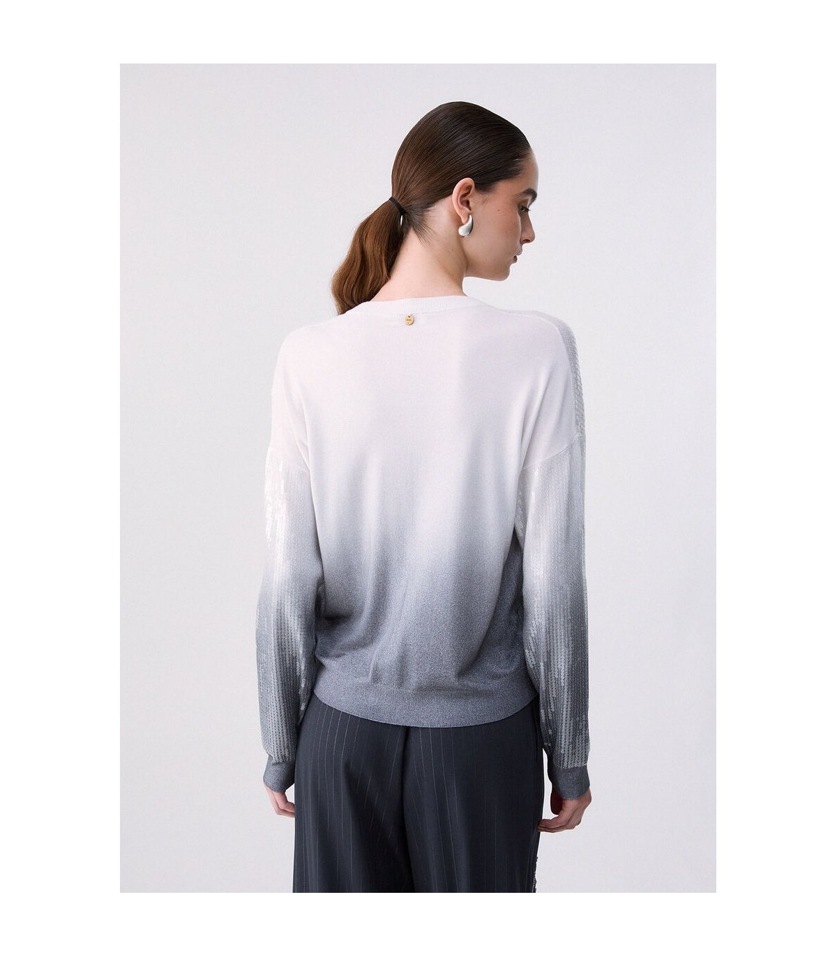 Liu Jo Jersey degradado gris con lentejuelas