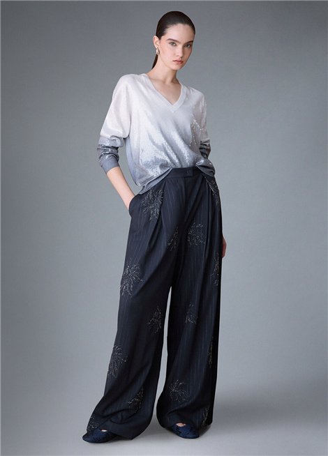 Liu Jo Jersey degradado gris con lentejuelas