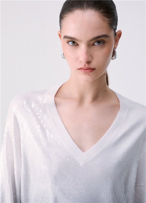 Liu Jo Jersey degradado gris con lentejuelas