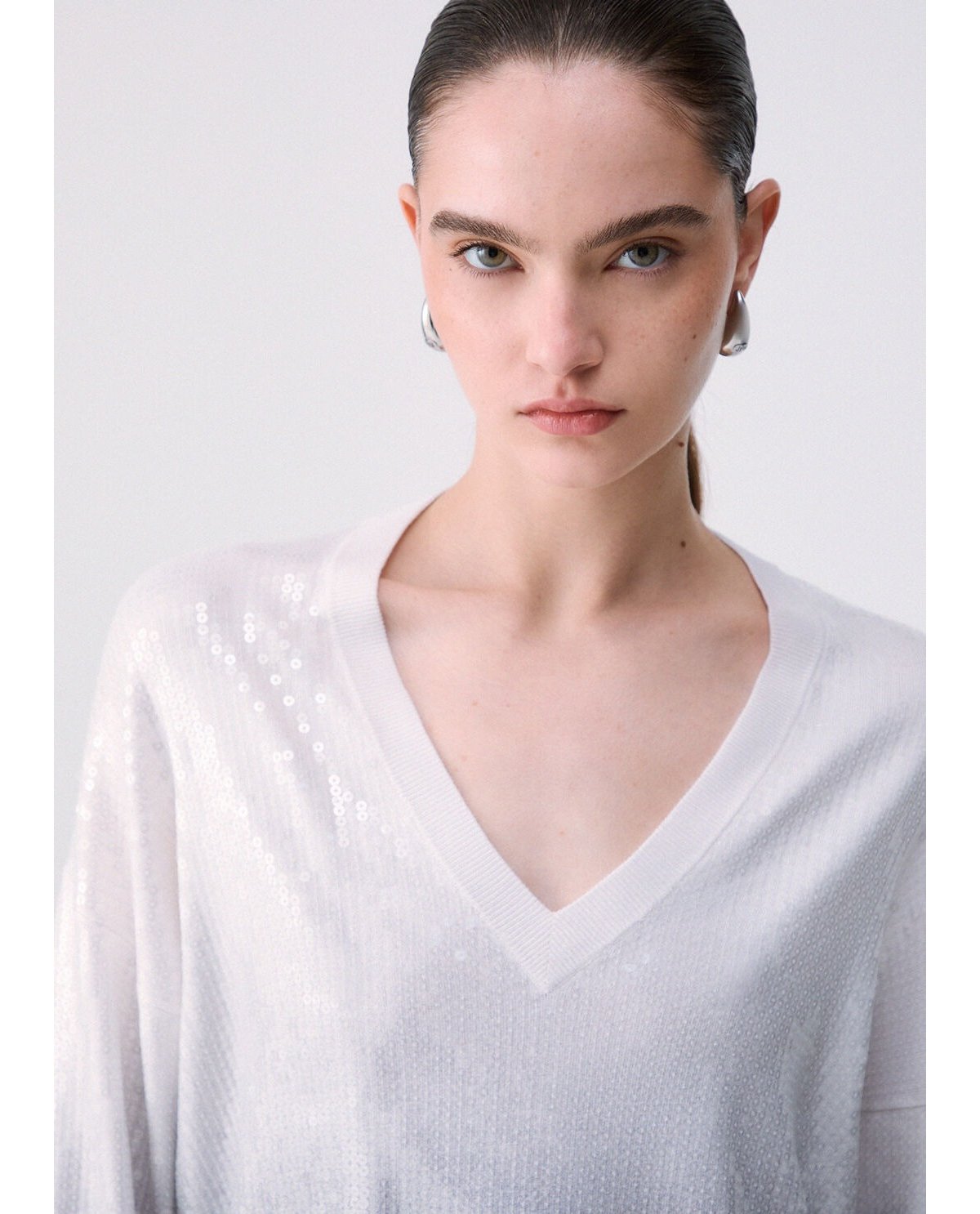 Liu Jo Jersey degradado gris con lentejuelas