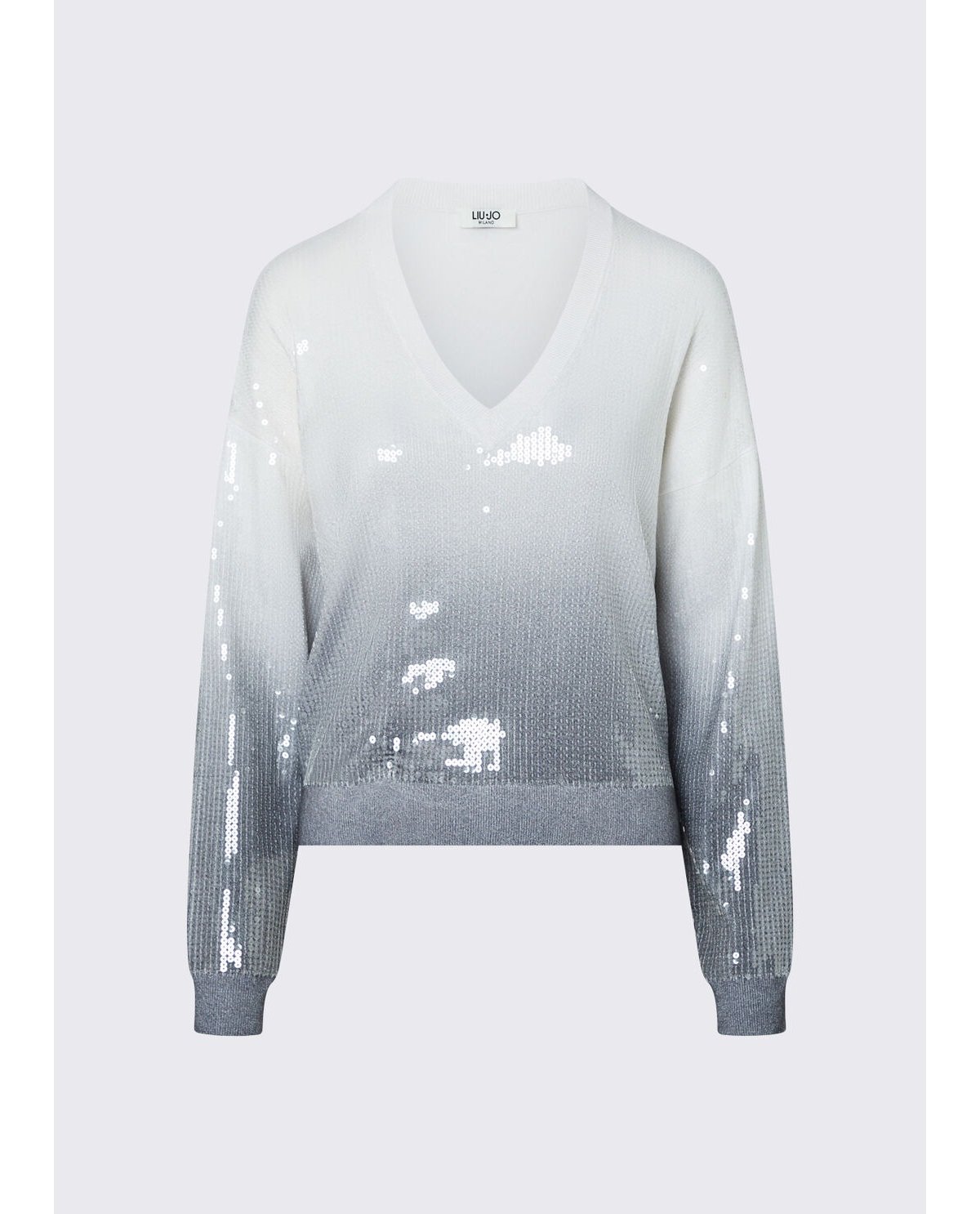 Liu Jo Jersey degradado gris con lentejuelas