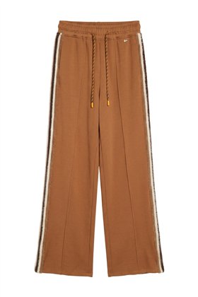 FOURSOUL Pantalón color marrón con banda peluche