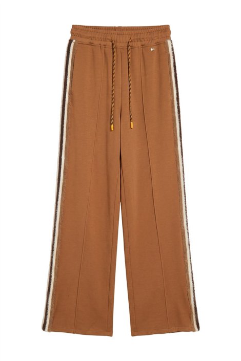 FOURSOUL Pantalón color marrón con banda peluche