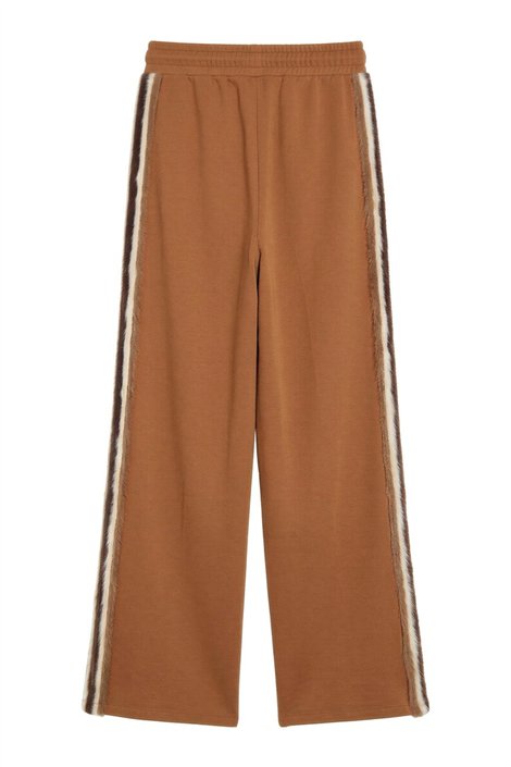 FOURSOUL Pantalón color marrón con banda peluche