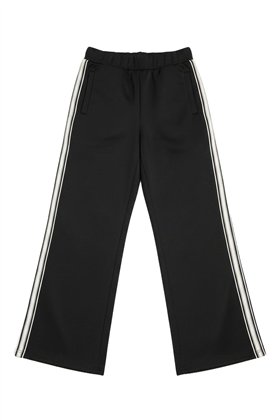 FOURSOUL Pantalón negro con banda decorativa tachas