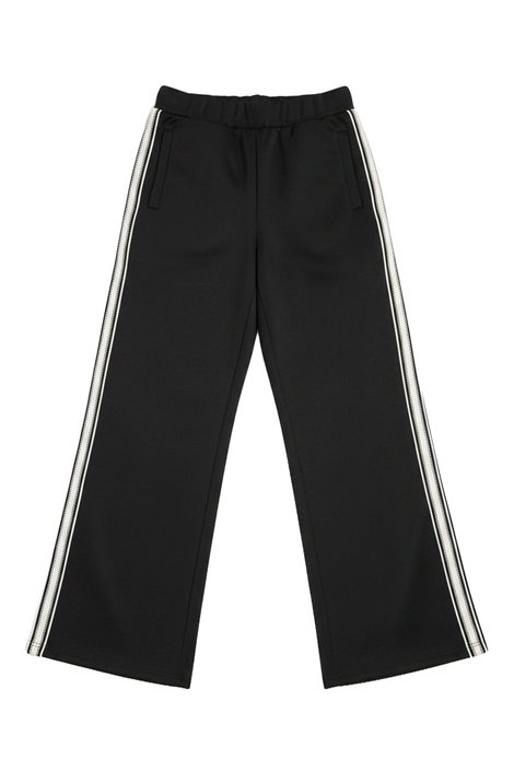 FOURSOUL Pantalón negro con banda decorativa tachas