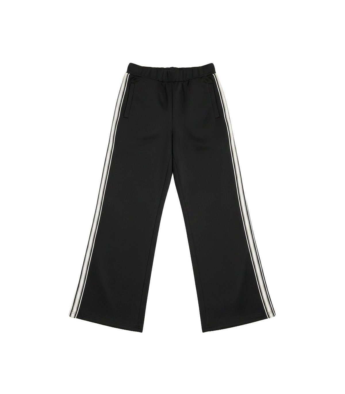 FOURSOUL Pantalón negro con banda decorativa tachas